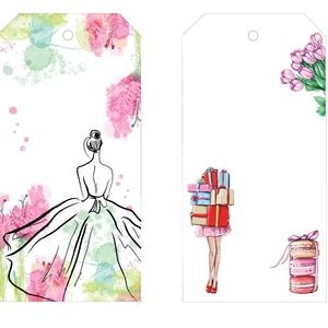 x28 Fashion Girl Gift Tags Cute Fashion Gift Presents Flowers Macaron Gift Tags